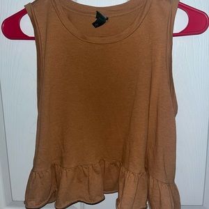 Wild Fable burnt orange crop ruffled tank top